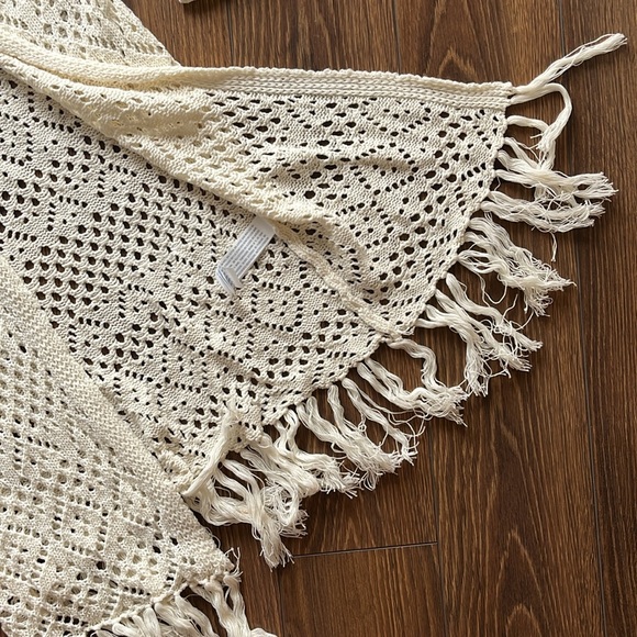 (NWOT) Forever 21 Long Knit Cardigan/Coverup - White/Cream - Picture 8 of 9